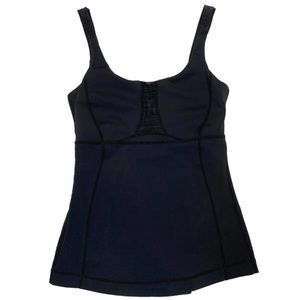 Lululemon black tank top with mesh back
